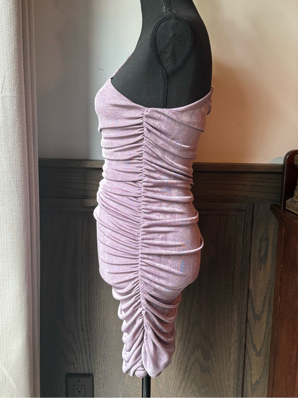 Sophie Rue One-Shoulder Lilac Ruched Bodycon Dress - Picture 3 of 7